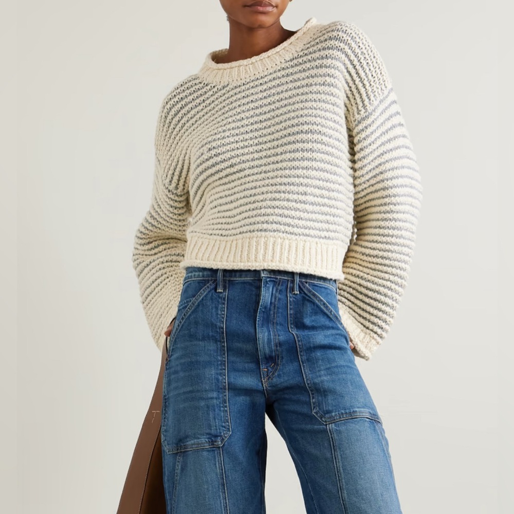 MOTHER Knit Sweater The Bell Sleeve Striped